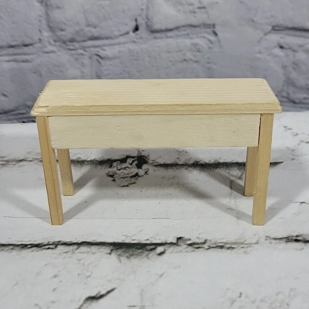 Wooden Dollhouse Furniture Lot Of 3pcs Desk Table Dining‎ Chairs